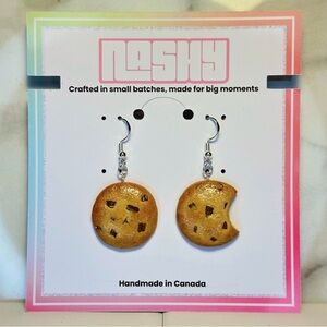 Bitten Chocolate Chunk Cookie - Handmade Earrings